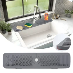 Leeseph 23.8" Extended Silicone Sink Faucet Mat, Splash Guard for Sink Faucet Absorbent Sink Protectors Mat Kitchen Gadget