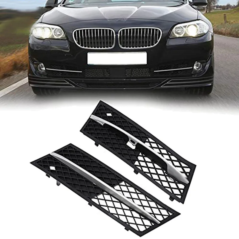 

2Pcs Car Front Lower Bumper Grill Grille Fog Light Cover for BMW 5 Series F10 / F11 Sedan/Wagon 2010-2013