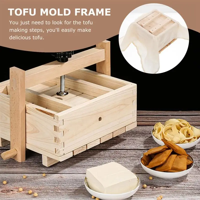 1pc Wooden Tofu Making Mold Household Tofu Maker Press Mold Wooden Tofu Press Mold Soybean Curd Maker