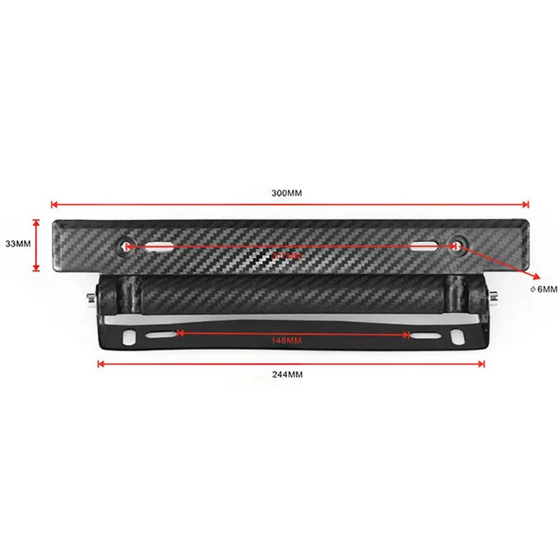 Car License Plate Frame Holder Carbon Fiber Racing Number Plate Holder Adjustable Bracket Car Modification license plate bracket license plate frame license plate holder