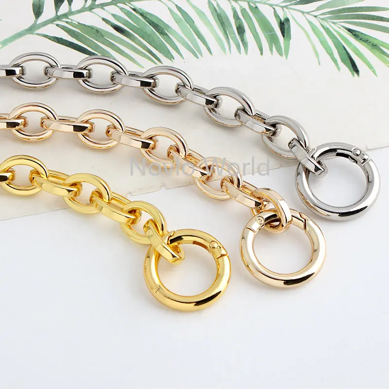 5PCS 18-19-20-23-28-44MM Gold Silver Metal Bags Chains For Handbags Detachable Shoulder Belt Crossbody DIY Handle Accessories