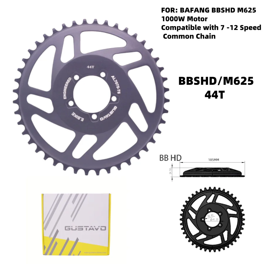 GUSTAVO Mittelmotor-Kettenblatt für BAFANG BBSHD M625 1000W Motor 42T 44T 46T 48T – Detail 3