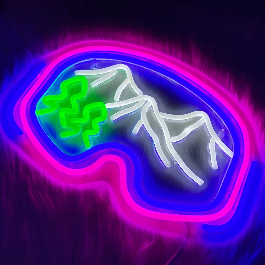 Description Picture 6 of itemHenna Night Light Name Color Led Signs the for Sports Adventure Ski Skiers. Goggles Neon Bar Used Best Gift Mitzvah Guests Big