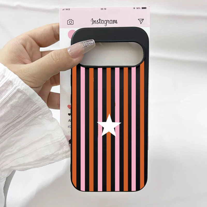 Lucky Stars Stripe Pattern Transparent Soft TPU Phone Case - Fashionable and Durable Cover