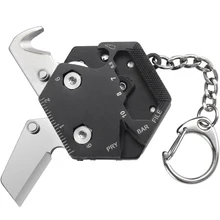 

Multi-functional Hexagon Coin Knife Outdoor EDC Tool Hexagon Folding Knife Key Chain Screwdriver Pocket Fold Mini Pocket Knife