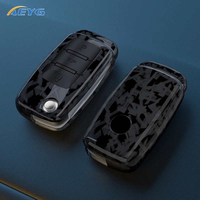 ABS Carbon Fiber Car Key Case Cover For VW Volkswagen Polo Tiguan Passat B5 B6 B7 Golf 4 5 6 MK6 Jetta Lavida For Skoda Octavia