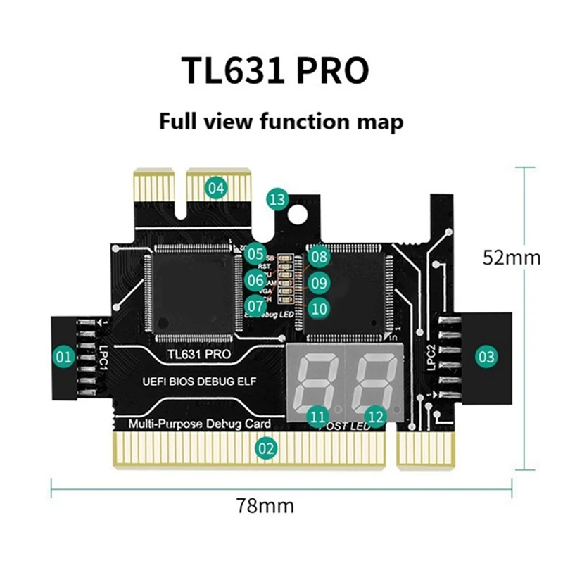 Pro Cartão de Diagnóstico Mais Cartão de Expansão Pci-e Placa-mãe Analisador Portátil Multifuncional New-tl631 - Imagem 6