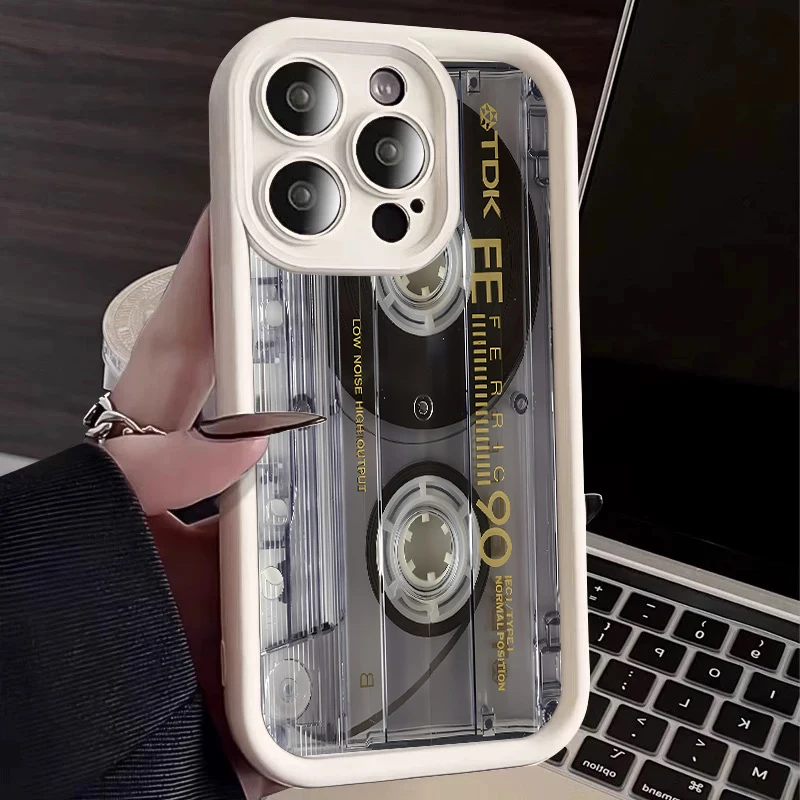 Vintage Cassette Tape Pattern Soft Phone Case Cover