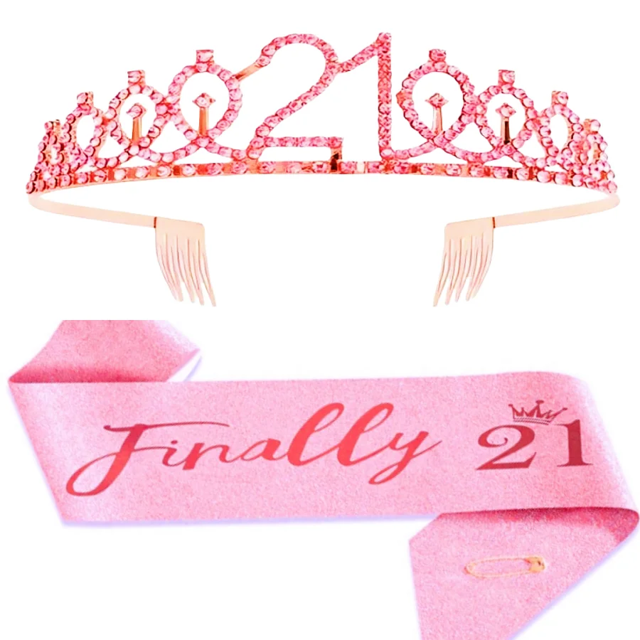 Geburtstags-Tiara Krone Schärpe für Frauen und Mädchen, Dies ist mein 4., 5., 6., 7., 8., 9., 10., 13., 16. Geburtstag, Party-Dekoration, Geschenke – Detail 12