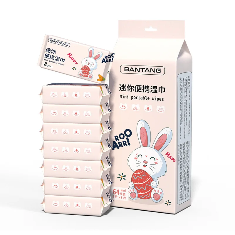 Mini hand wipes/Portable special extraction hand and mouth cleaning wipes pocket mini wipes 4