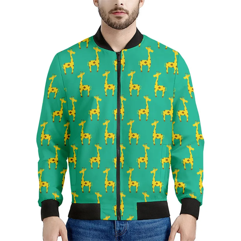thumbnail image 1 of Chaqueta con estampado 3D de jirafa y dibujos animados para hombre, sudadera holgada, chaqueta informal con cremallera para niño, ropa de calle, abrigo, 1 of 5