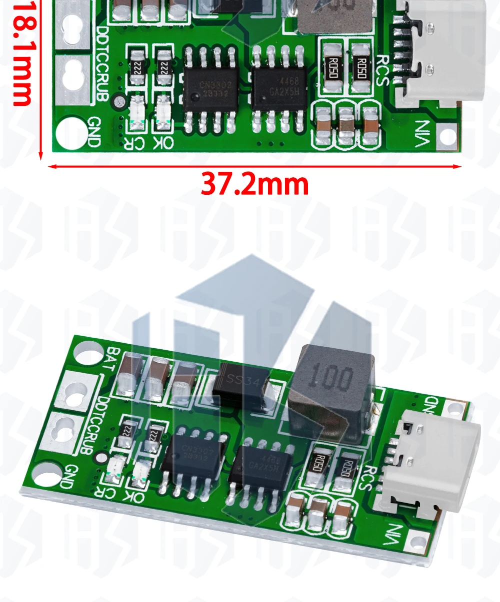 EGBO Step Up Boost Li-Ionen-Ladegerät, 2S, 3S, 4S, Typ-C 8,4 V, 12,6 V, 16,8 V, LiPo-Polymer, 1 A 2 A 3 A 4 A 18650 Lithium-Akku – Detail 8