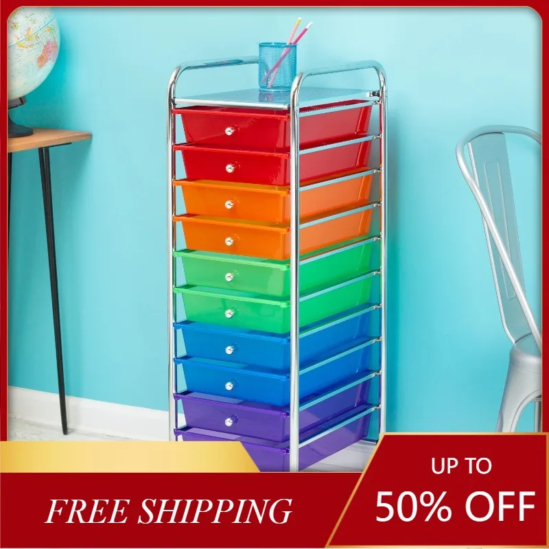 

Honey Can Do 10-Drawer Multi-Color Rolling Cart, Rainbow