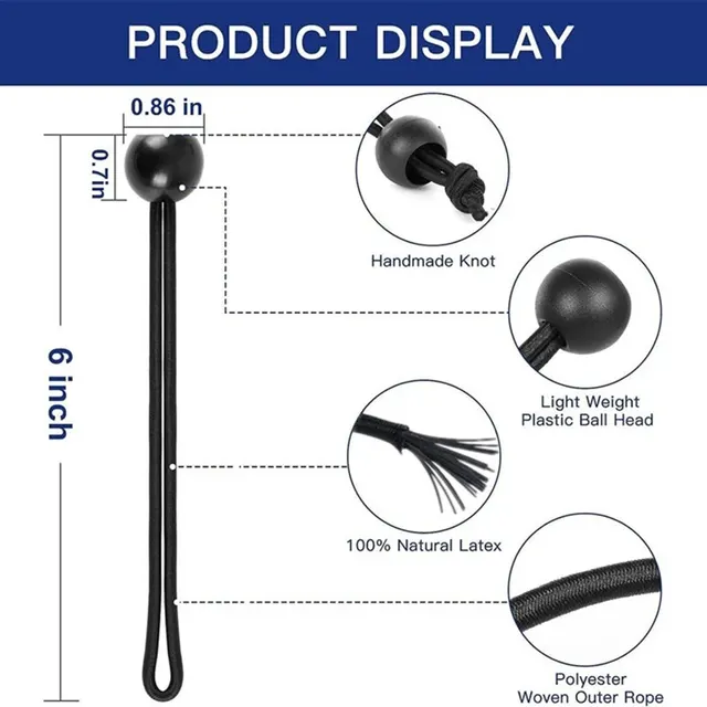 Outdoor Elastic Ball Rope Bungee Cords Portable Tent Fixing Tarpaulin Awning Canopy Heavy Duty Tarp Tie Down for Shelter Cargo 2