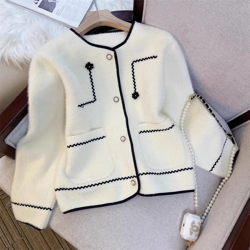 

2023 Imitation Mink Fleece Thickened Fragrant Coat Women's Autumn Winter New Loose Long Sleeve Jackets