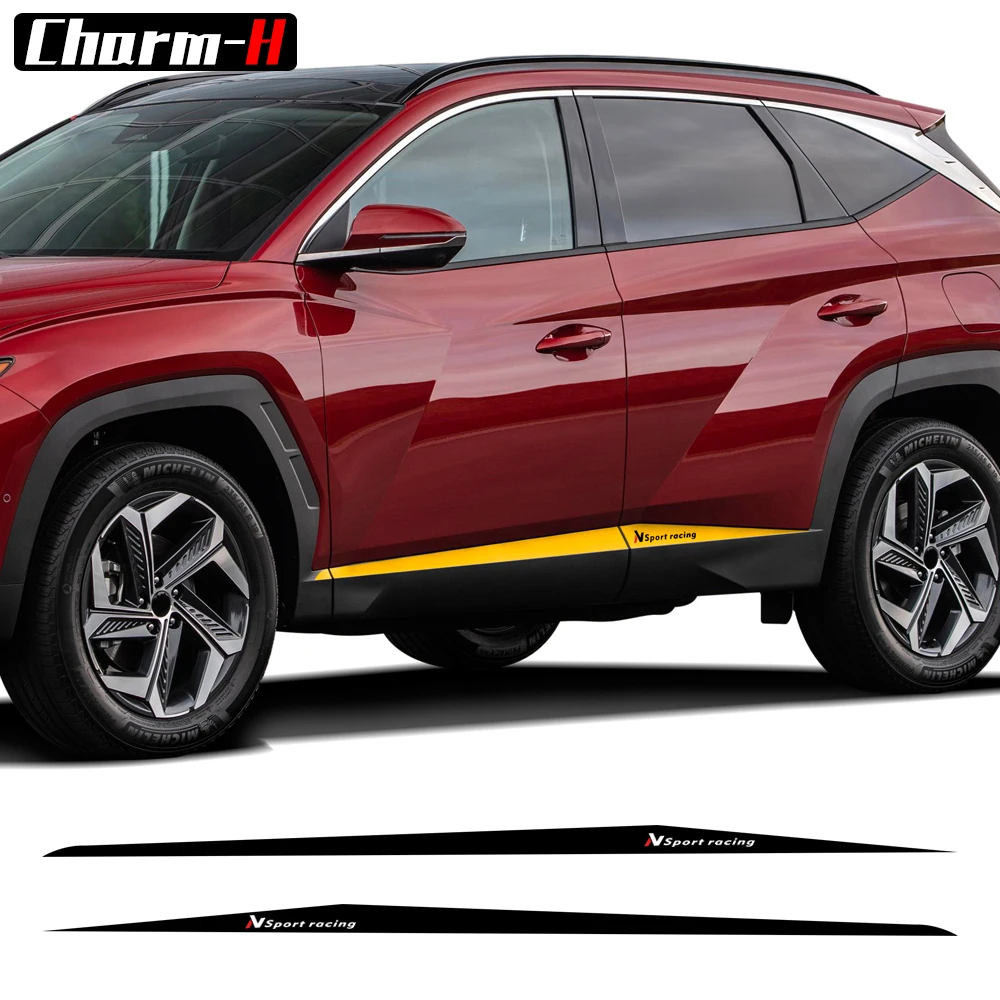 2pcsNSportRacingStripesDecalsforHyundaiTucsonNX420222023SWB