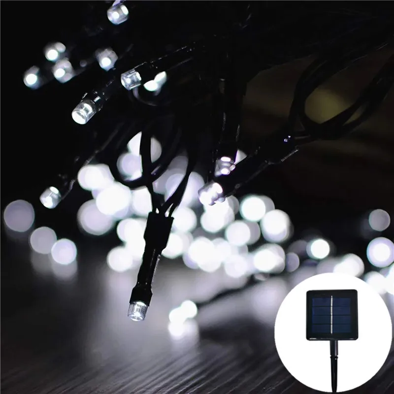 

Solar Powered LED String Lights Outdoor Waterproof Fairy Lights String Solar Garland for Patio Wedding Christmas Garden Light 5m