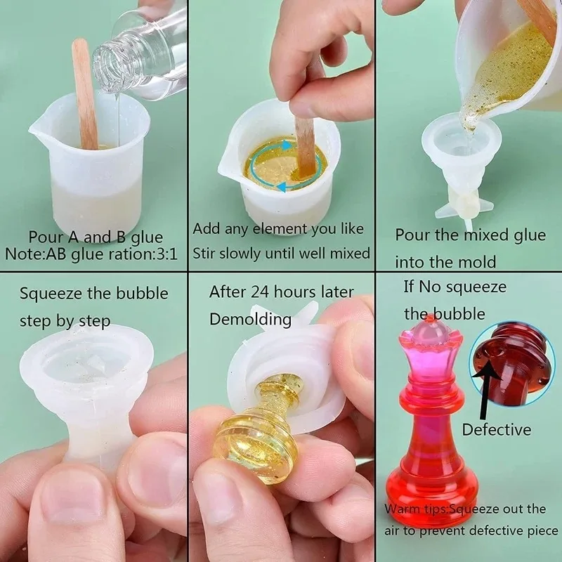 Silicone Chess Piece Mold for Resin Casting 2