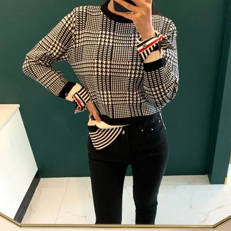 

Y2k Knitwears Korean Fashion Pullover Sweaters For Women Autumn Winter 2023 Tops Kawaii Womens Clothing Long Sleeve Knit Clothes