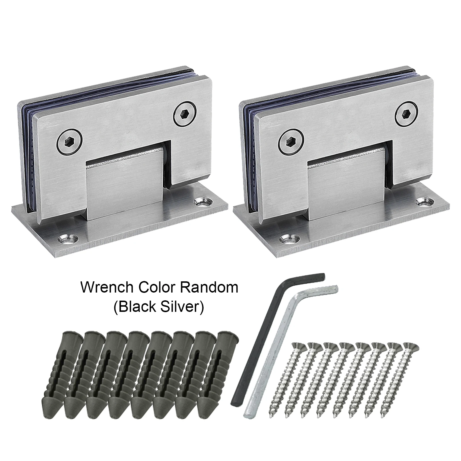 

2pack Bathroom Hotel Home Durable 90 Degree Frameless Glass Brushed Stainless Steel Gate Shower Door Hinge Heavy Duty Clamp