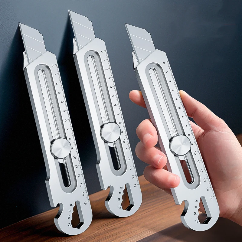 6 in 1 Knife Multifunction Box Cutter нож 칼 Stationery Stainless Steel Utility Knife канцелярия Couteau Tool Office Supplies