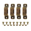 4x Vintage Tape Measure Clips Metal Tape Measure Hanger Carrier Leather Tool Waist Pocket Bag Clip Tool Bag Holder with 8 Rivets 1
