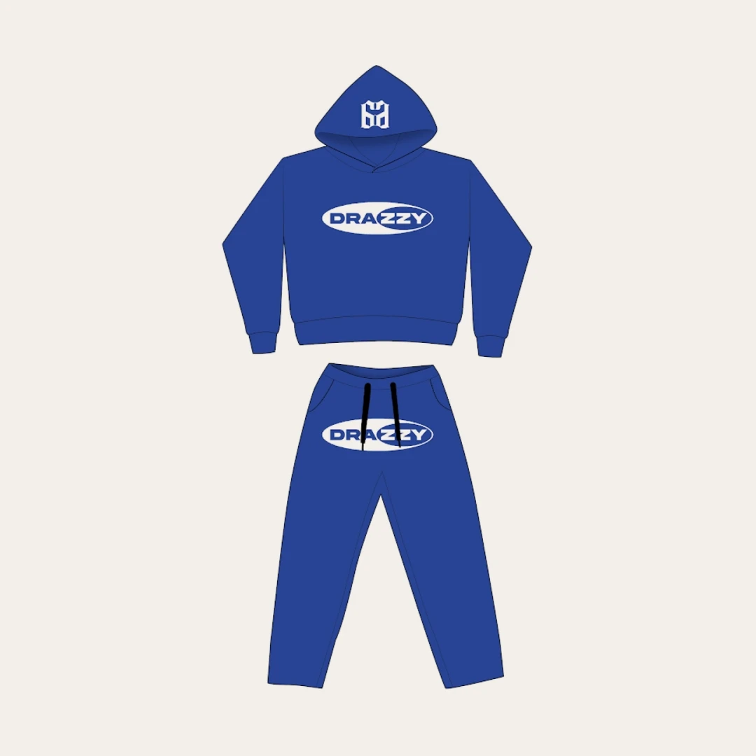 66drazzy Chandal Gorro Drazzy Hooded Pants Drazzy Set Men's Street Fashion Set Y2K Pure Cotton Clothing