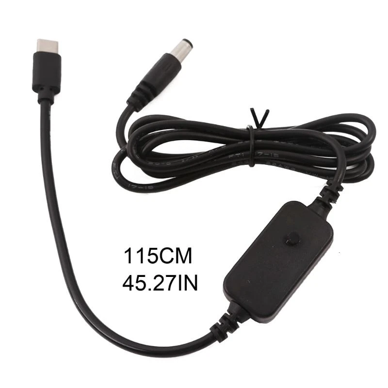 Adjustable Voltage USB-C to 5.5x2.5mm Power Cable with LED Display