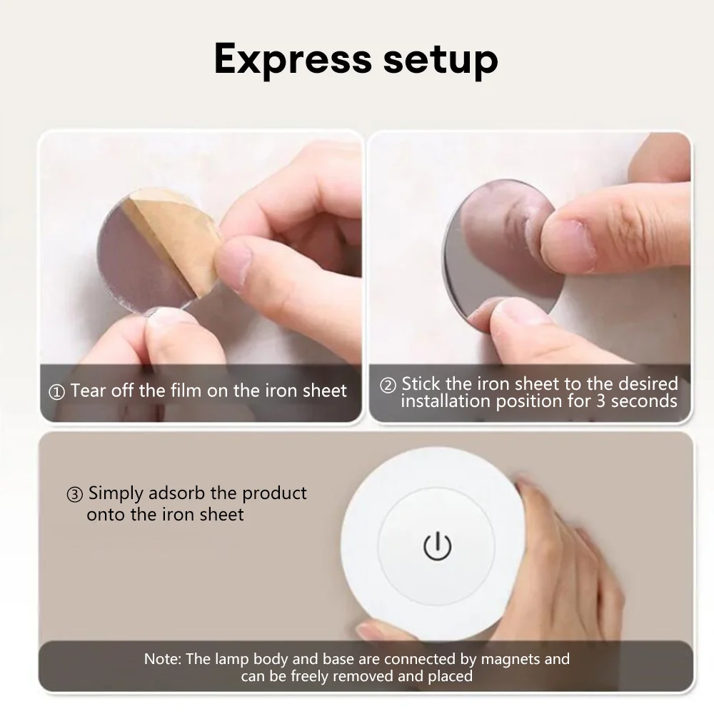 LED Touch Sensor Night Light 3 Modes Dimming Wall Lights Portable USB Rechargeable Night Lamp For Living Room Bedroom Lighting