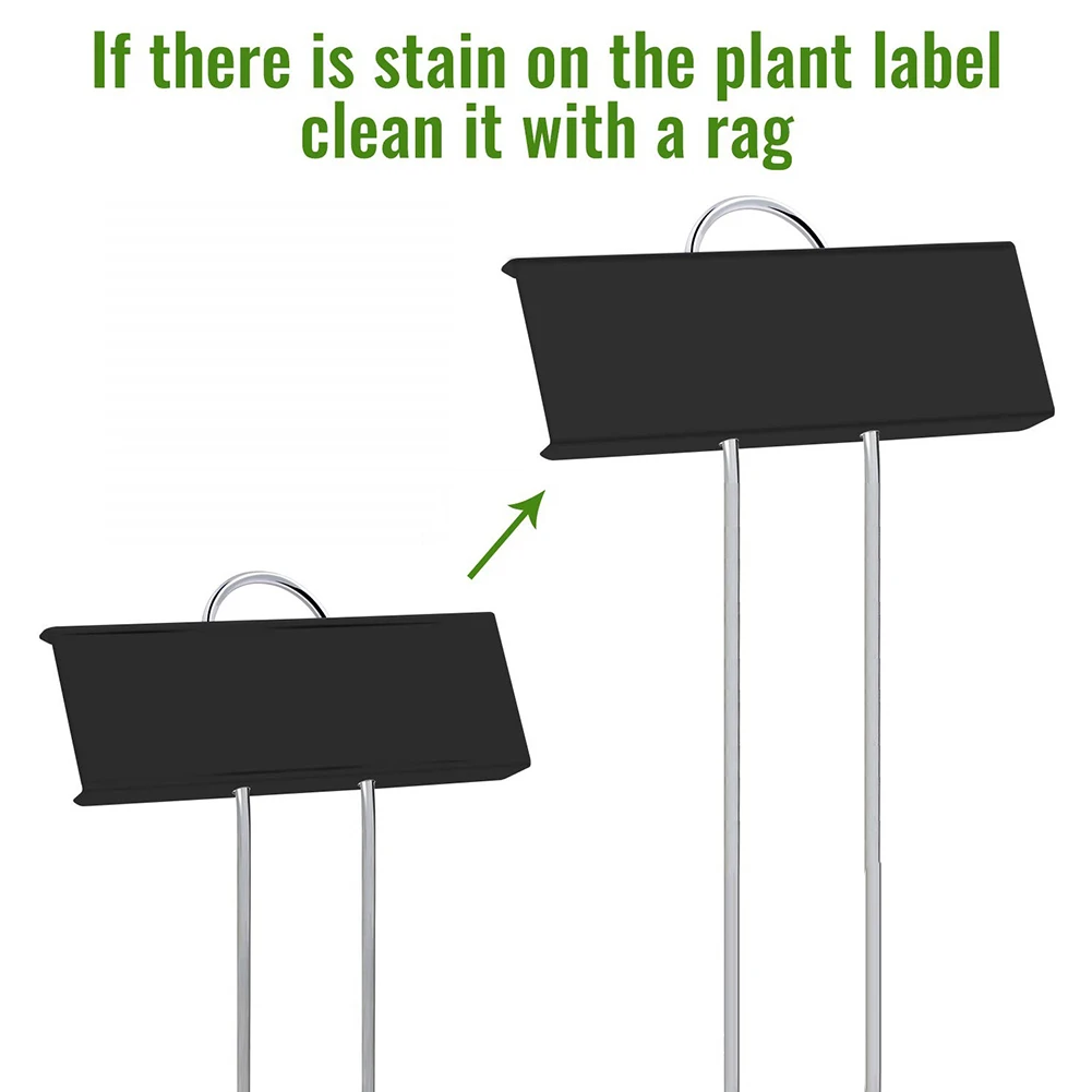

10pcs Easy Read Practical Home Garden Metal 10inches Plants Marker Large-Faced Angled Insertion Label Yard Greenhouse Reusable