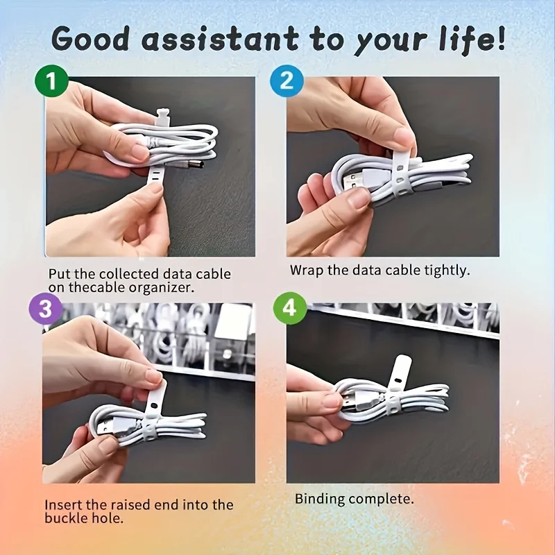 5pcs Organize Your Cables & Keep Them Dust-Free With This Desktop Storage Box 5