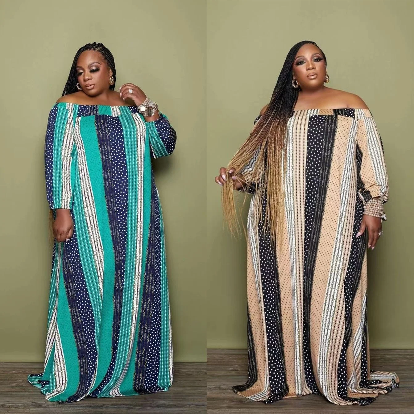 Fora do Ombro Vestidos até o Chão Znaiml Bodycon Maxi Vestido Feminino Sexy Solto Tamanho Grande Roupas Manga Comprida Vestidos 2022 2 Online shopping
