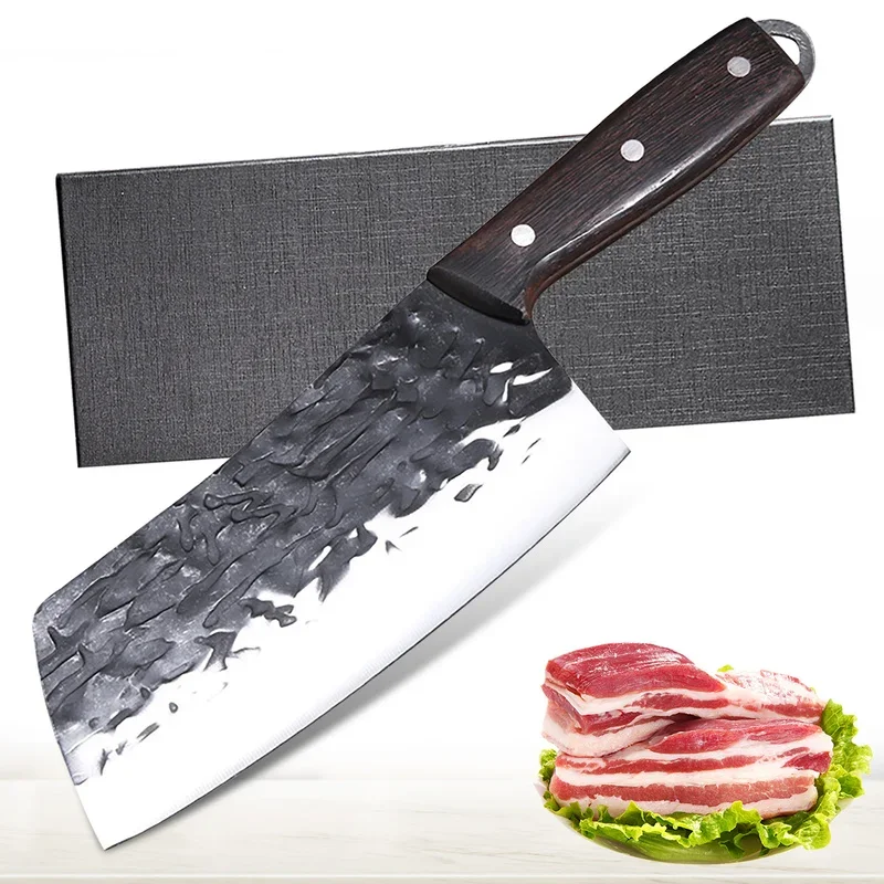 

Forged Knife 5Cr15Mov Stainless Steel Professional Kitchen Chef Knife Meat Cleaver Vegetables Slicer Butcher Knife With Gift Box