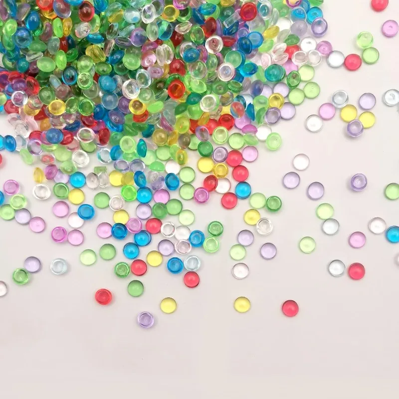 Clear Mini Acrylic Flatback Beads 1 Lb Flat Acrylic Marbles for Vase Filler Mini Fairy Garden Decor Wedding Party