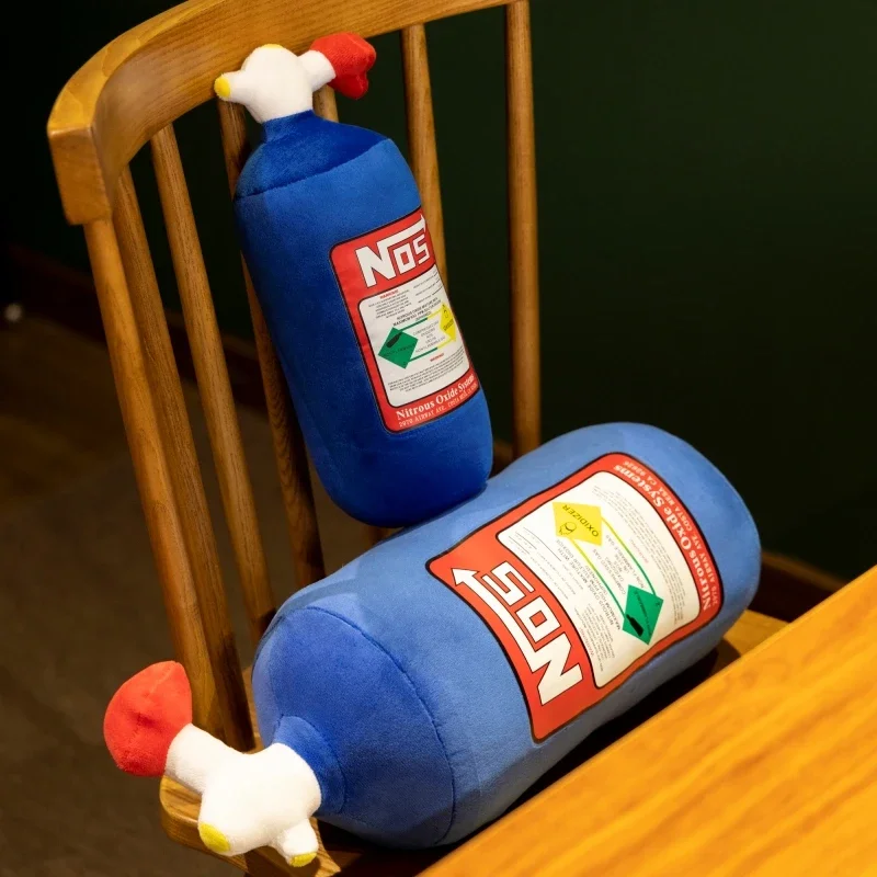 Cuscino di peluche a forma di bombole di azoto realistiche, 29 cm/45 cm, morbido cuscino lombare per auto, decorazione per la stanza con personalità modificata, regalo_voghion.com