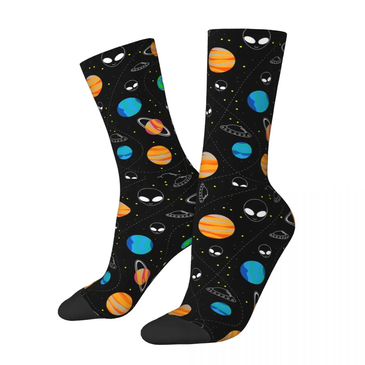 

Alien In Space Playground Alien And UFO Pattern Socks Male Mens Women Winter Stockings Hip Hop