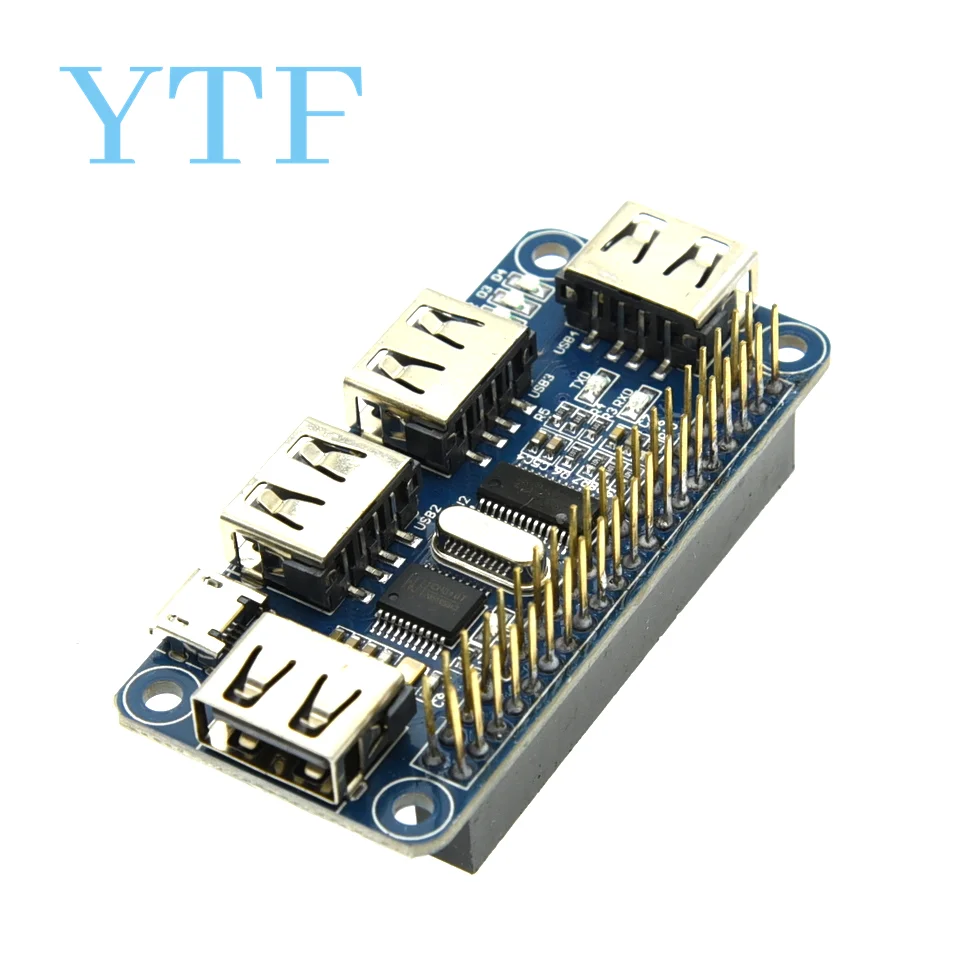 4 Ports USB HDM HUB HAT For Raspberry Pi 3 / 2 / Zero W Extension Board USB To UART For Serial Debugging Compatible With Raspberry Pi Expansion Board