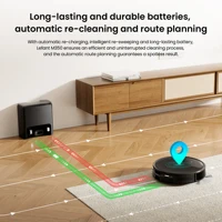 Robot aspirateur Lefant M350 avec cartographie laser ToF, corps ultra‑fin de 8 cm, 6000 Pa, vidange automatique pour 75 jours, idéal pour les appartements 8