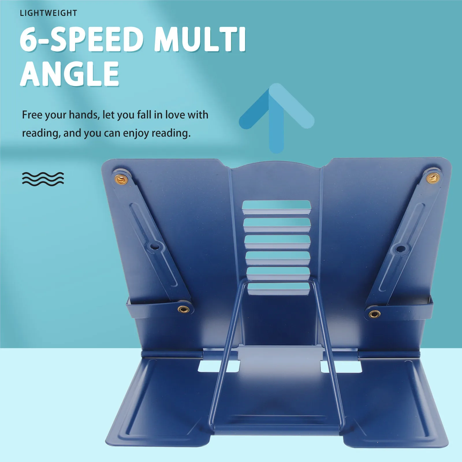 독서용 금속 책꽂이, 접이식 데스크탑 홀더, 학생용 독서대, 휴대용 조절식 책꽂이 (가정 및 사무실용)