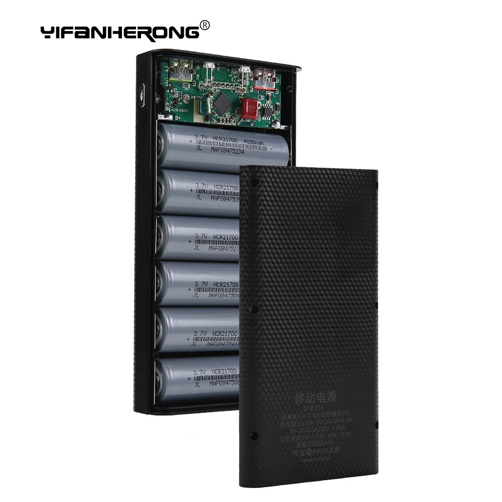 Welding-Free-6-21700-Battery-Storage-Box-Dual-USB-Power-Bank-Case-DIY ...