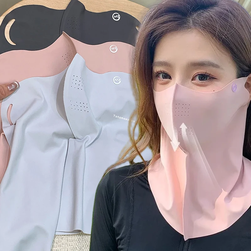 

Летняя женская уличная маска для защиты шеи от УФ-лучей, шелковая маска для лица, накидка, чехол, спортивный солнцезащитный и пылезащитный чехол для велоспорта