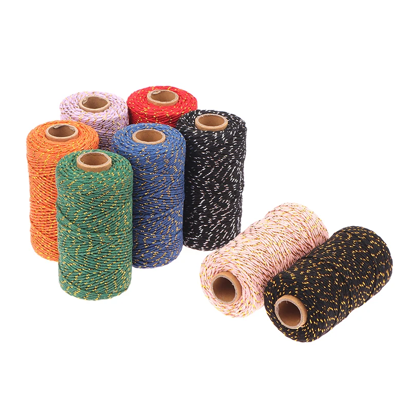 1Roll 2MM*100M 11 Colors Cotton Twine Rope Cord Tying Christmas Wedding Decoration Gift Packaging String DIY Gift Crafts Wrap