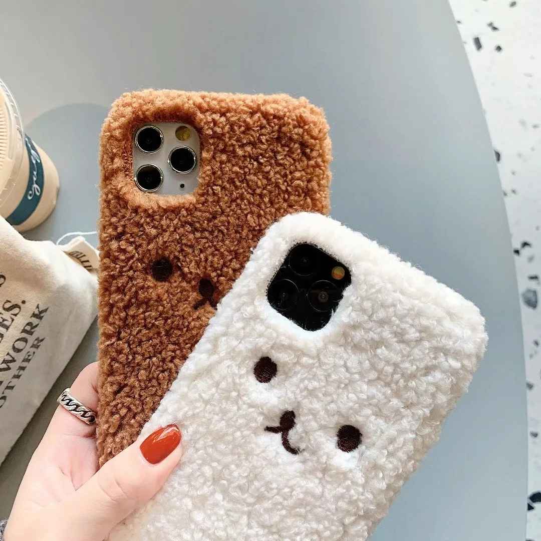 

Hot for IPhone 13 12 Pro 11 Pro Max X Xs Max Xr 7 8 Plus Soft Shell Cute Cartoon Brown Bear Plush Mobile Luxury Phone Cases