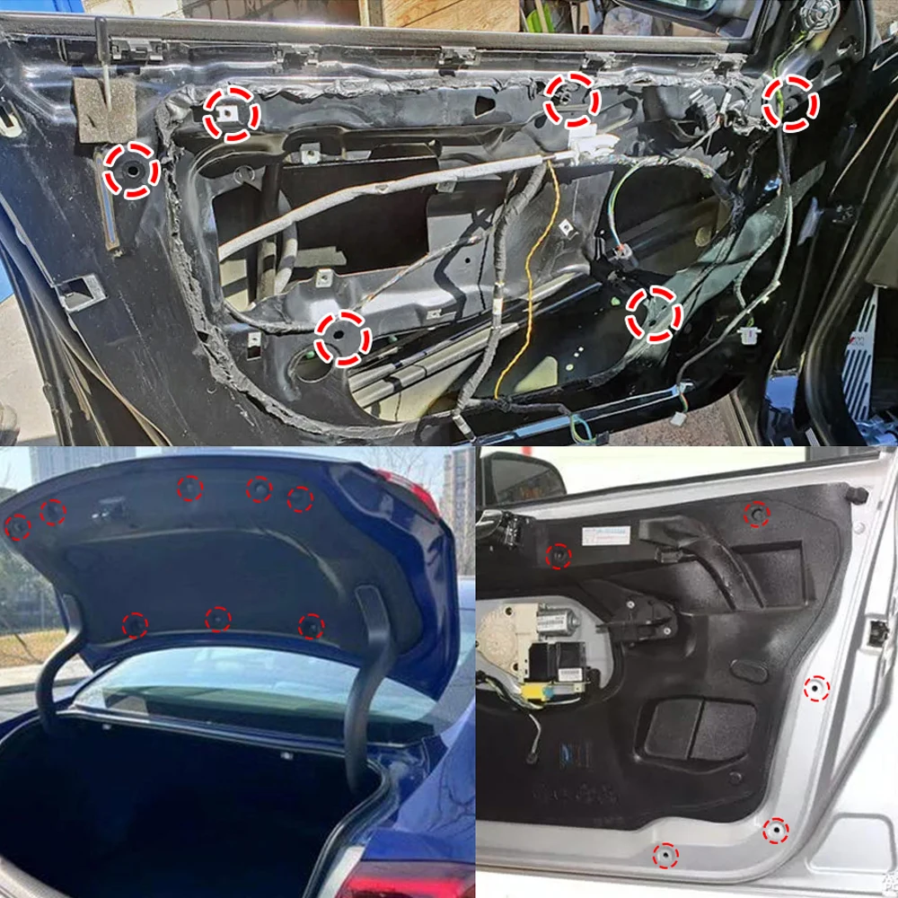 100/50 Stück Auto-Kunststoff-Verkleidungs-Nieten Befestigungsclips 3 Größen Mix Druckstift Auto-Befestigungselemente 6mm 7mm 8mm Innenraum – Detail 5
