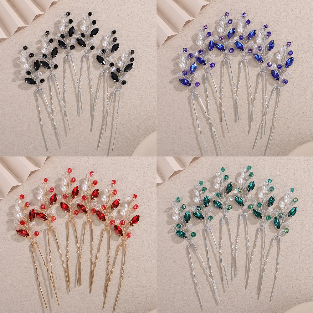6PCS Crystal Wedding Hair Accessories Pearl Rhinestone Hair Pins for Women Bridal Headpiece 10Color Bride Party Hairpins Jewelry 1 6PCS Crystal Wedding Hair Accessories Pearl Rhinestone Hair Pins for Women Bridal Headpiece 10Color Bride Party Hairpins Jewelry
