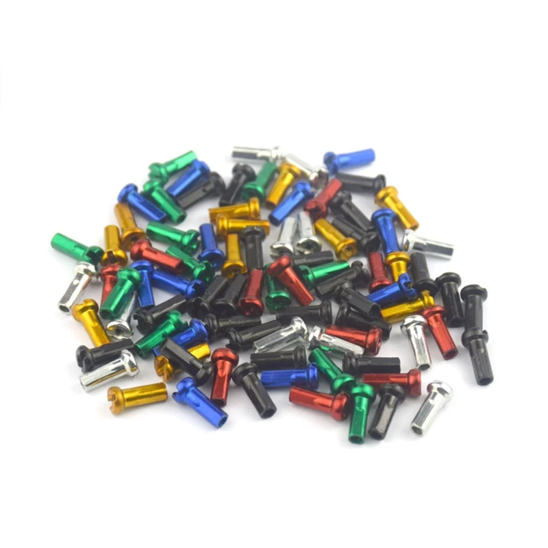 Bike Spokes Nipples 60Pcs Mountain Bike Colorful Bicycle Spoke Caps Wheel Spoke Nipple Decoration MTB Road Bike 14G Bicycle Nipples