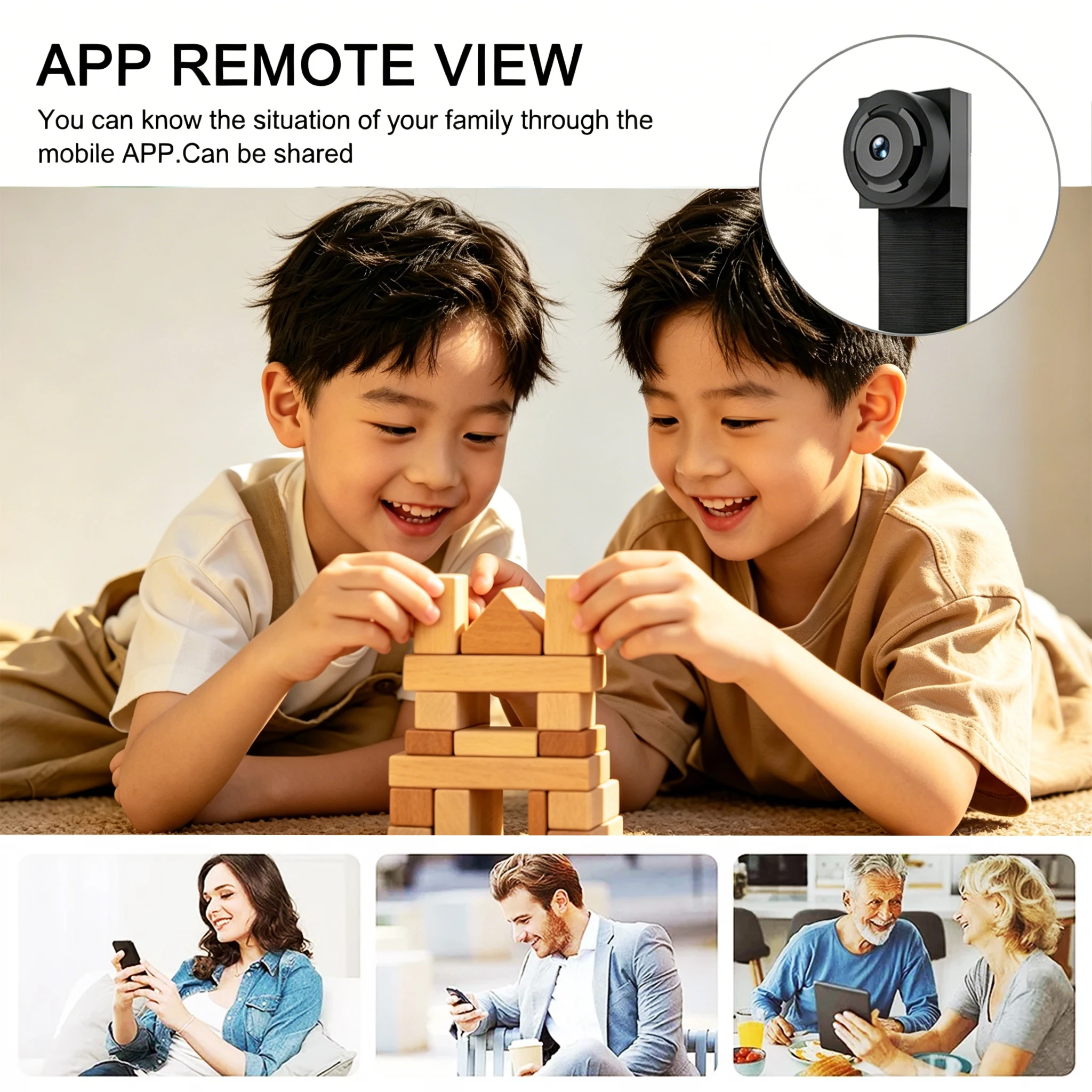 DIY small wireless camera,4K high-definition portable mini camera, WIFI connection, remote viewing, mobile monitoring 3