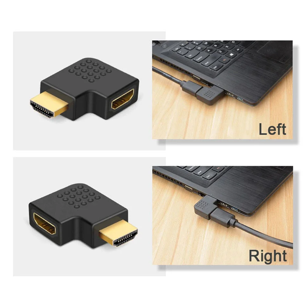 HDMI-Compatible Adapter 90 270 Degree Right Angle Male to Female Converter 8K HD Connector Mini / Micro HDMI-compatible Extender