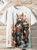 Men's T-Shirt Japanese Style Samurai Cat Graphic 3D Printed T-Shirt Casual Short Sleeved Tee Outdoor Oversized Men Clothing Tops 3 Men's T-Shirt Japanese Style Samurai Cat Graphic 3D Printed T-Shirt Casual Short Sleeved Tee Outdoor Oversized Men Clothing Tops 3