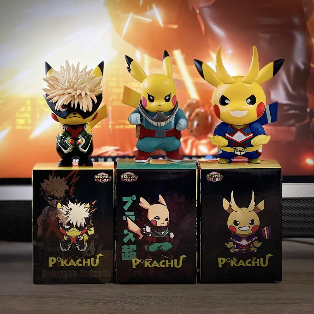 

Anime Pokemon Pikachu Cos Bakugou My Hero Academia Katsuki Bakugou Collection Birthday Gifts Decoration Action Figure Statues